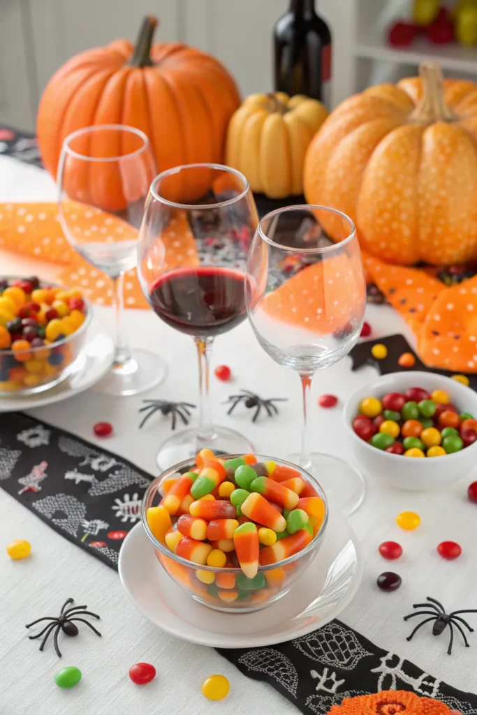 8 a festive halloween table featuring wine glass