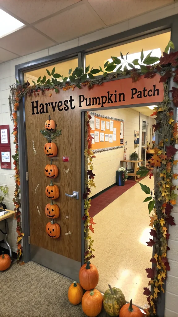 8 a harvest pumpkin patch door showing pumpkins