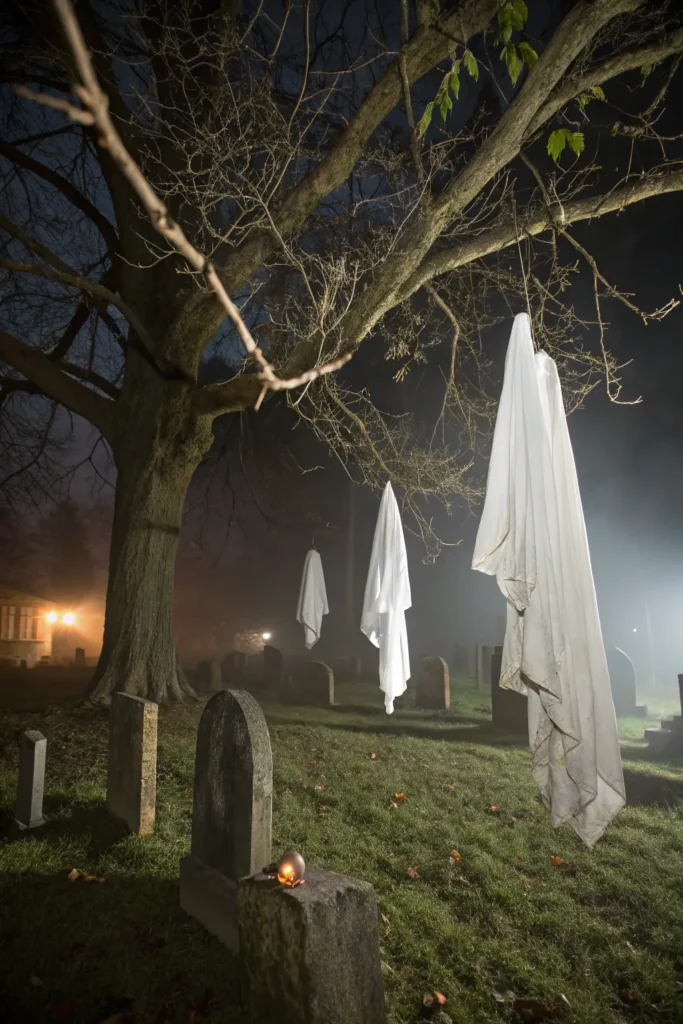 8 ghostly graveyard white cheesecloth ghosts han