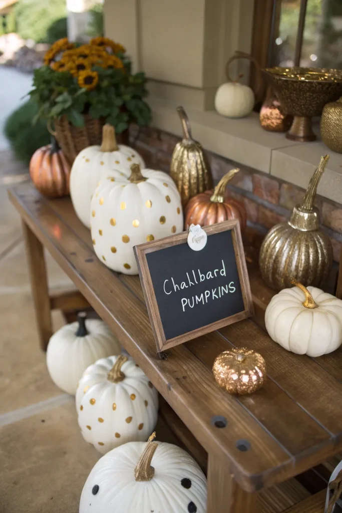 8 painted pumpkins realistic arrangement of smal