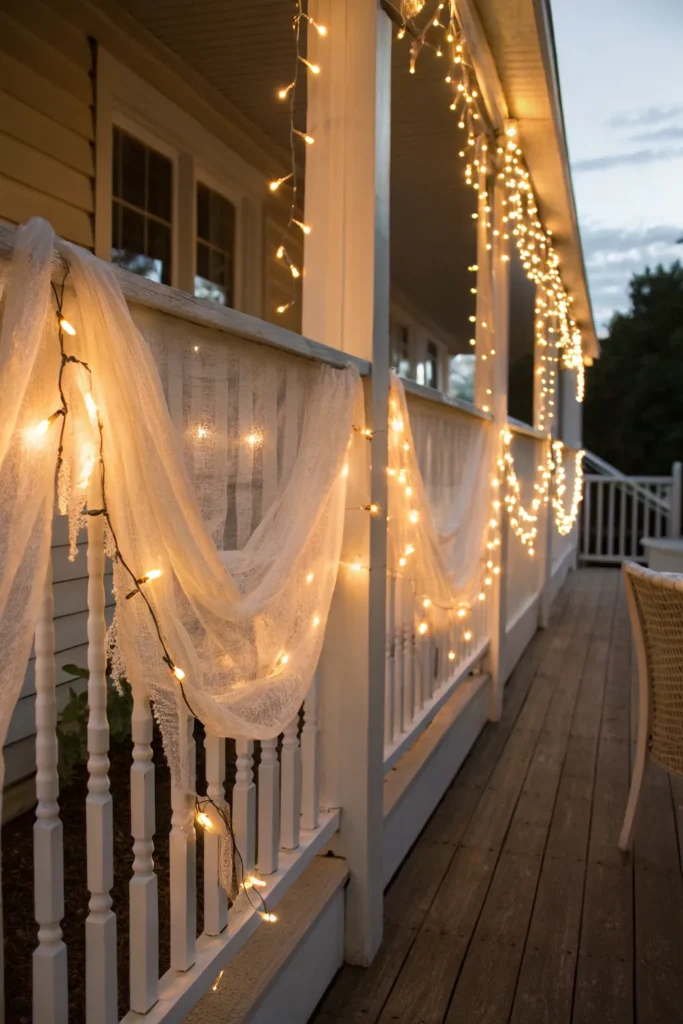 8 string lights with a subtle glow warm white st