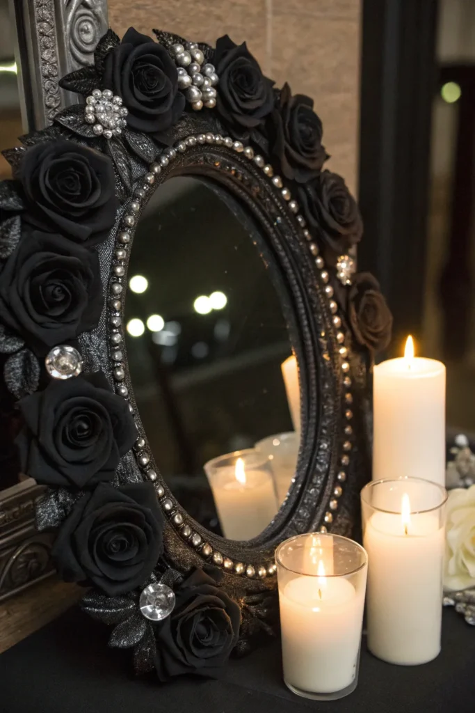 9 gothic mirror with sparkle garland an ornate b
