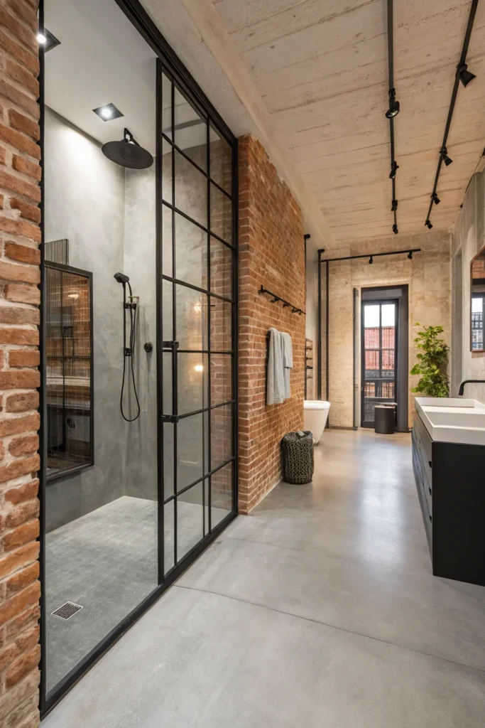 9 industrial loft style bathroom with polished c