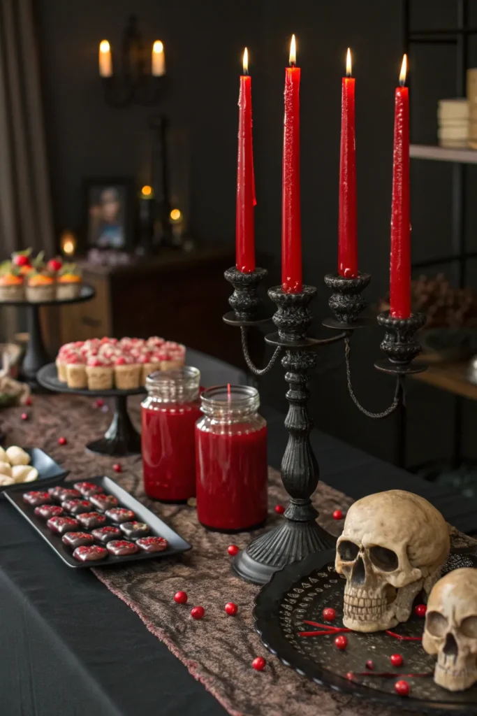 9 prompt bloody candle centerpiece tall red ca