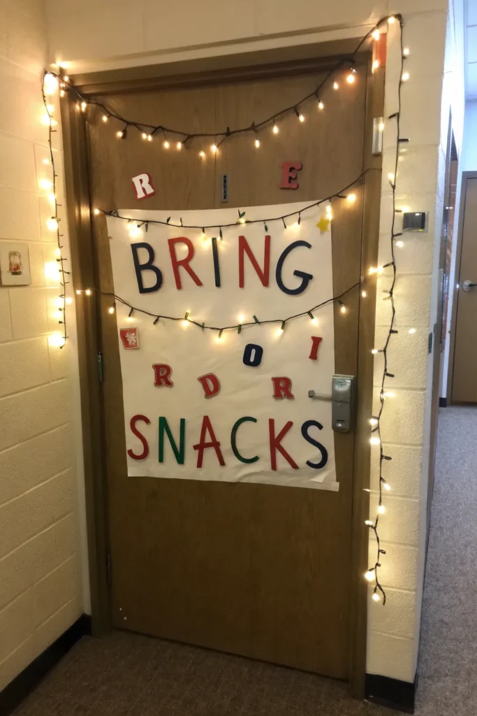 9 stranger things door a dorm door decorated wit