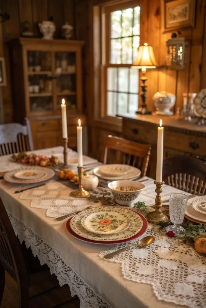9 vintage charm thanksgiving table mismatched a