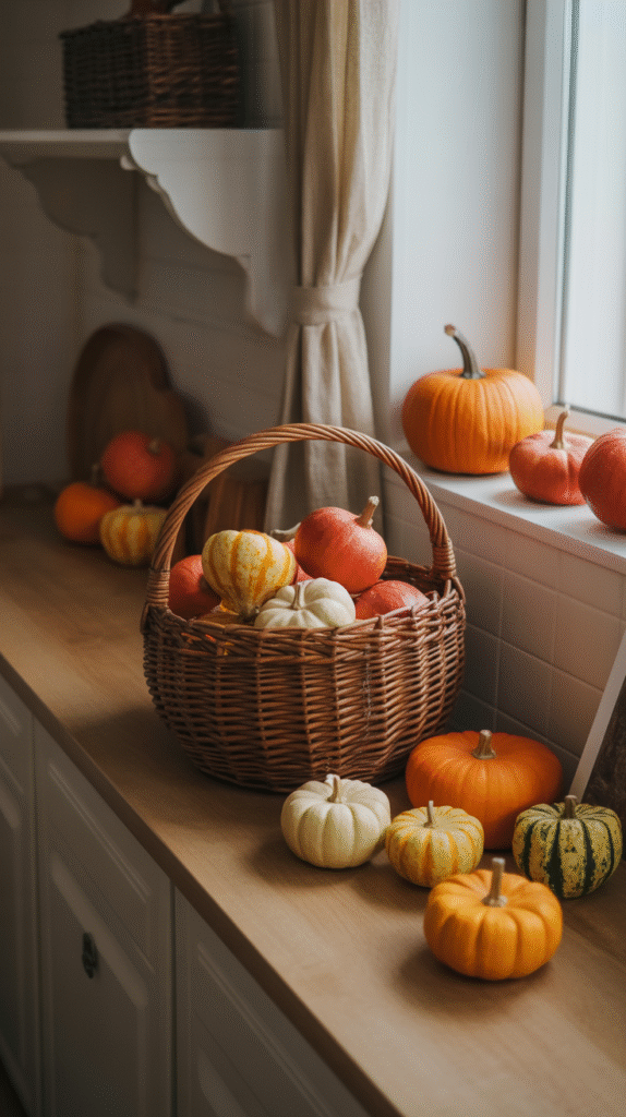 a cozy kitchen decorated with mini pumpk lBYGUgbcS Os5qC87cWg1w HlwJYCdYR 6KrD7bc44Gaw