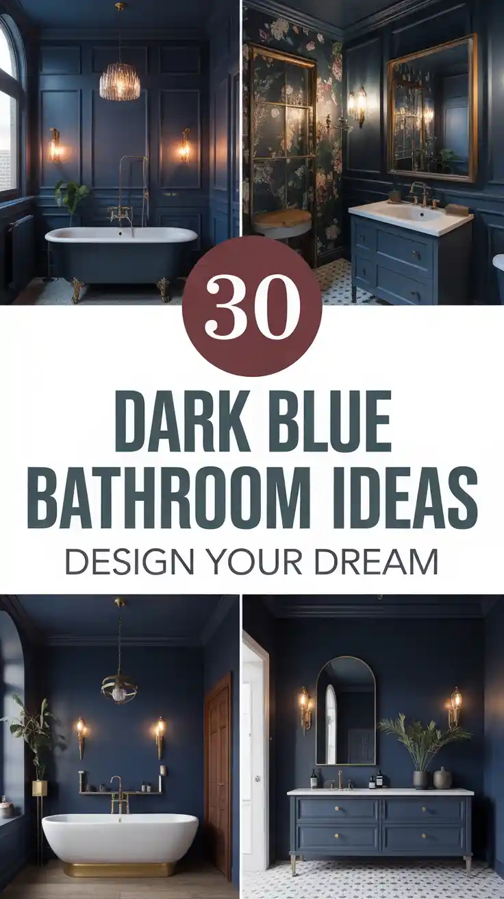30 Dark Blue Bathroom Ideas That Add Style, Luxury & Relaxing Vibes