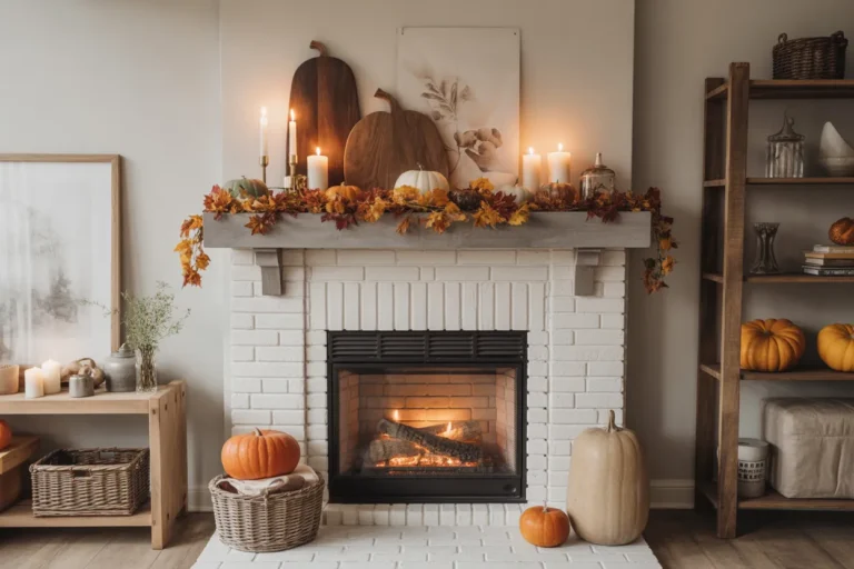 Fall Fireplace Decor