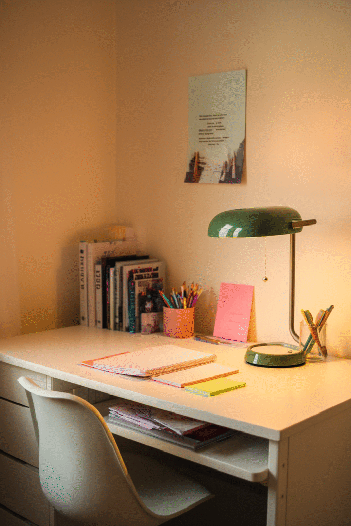 0008 1 8 study desk in dorm with sleek green la uXGiiWpIRfGRCTSjsIlbgA nVQKXUwxRg2hRbyH2ROU3g