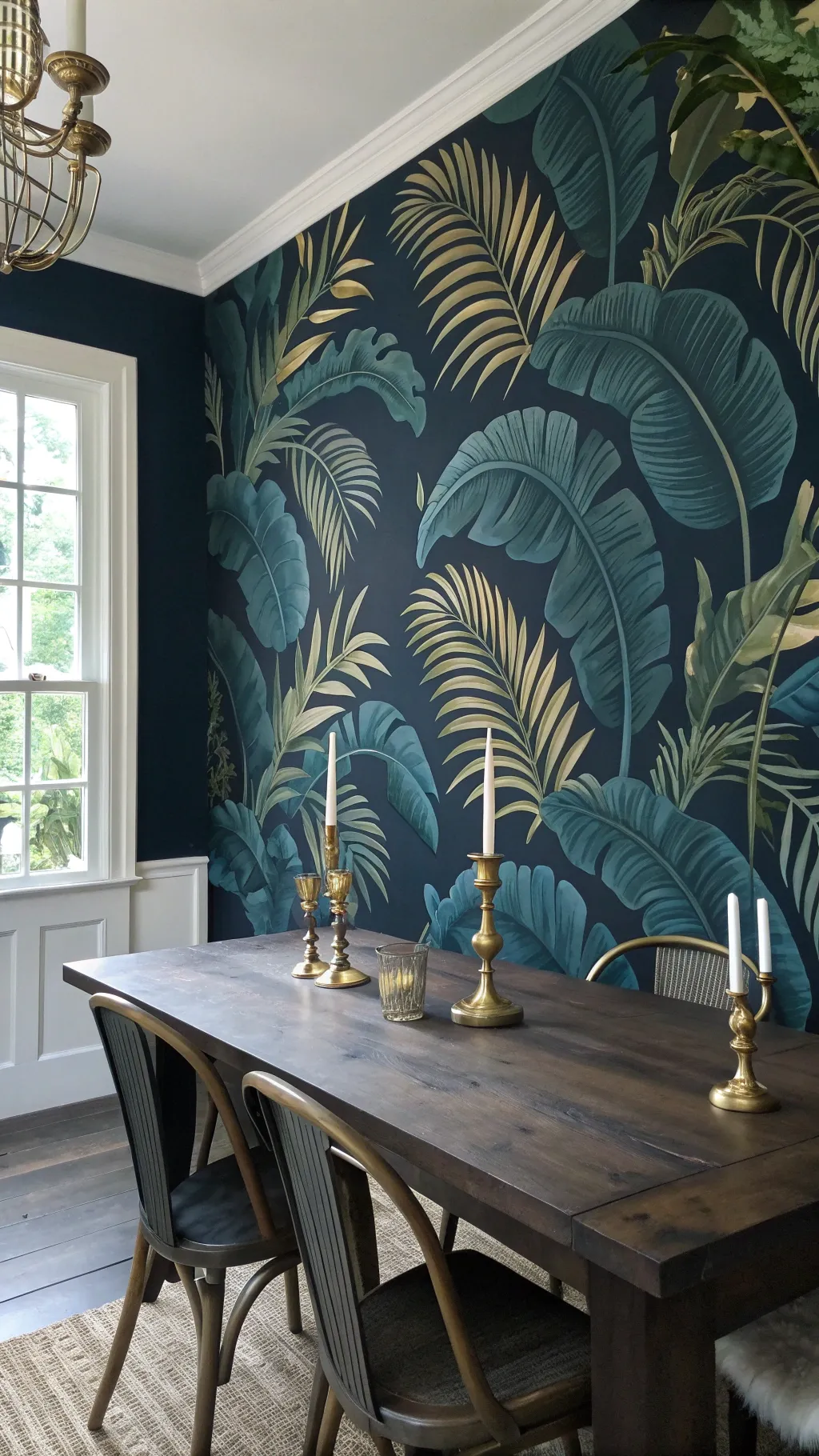 10 Dining Room Wallpaper Ideas That Make a Statement 1 a realistic dining room interior featuring a d