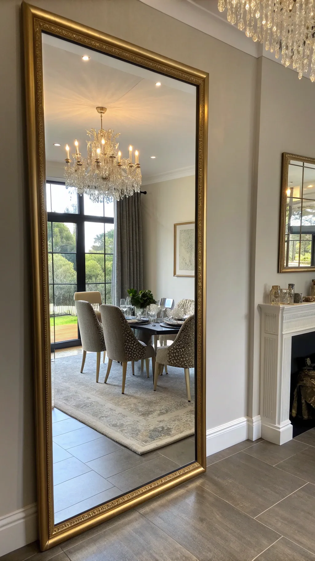 13 Dining Room Mirror Ideas to Brighten and Enlarge Your Space 1 a realistic dining room interior featuring a m