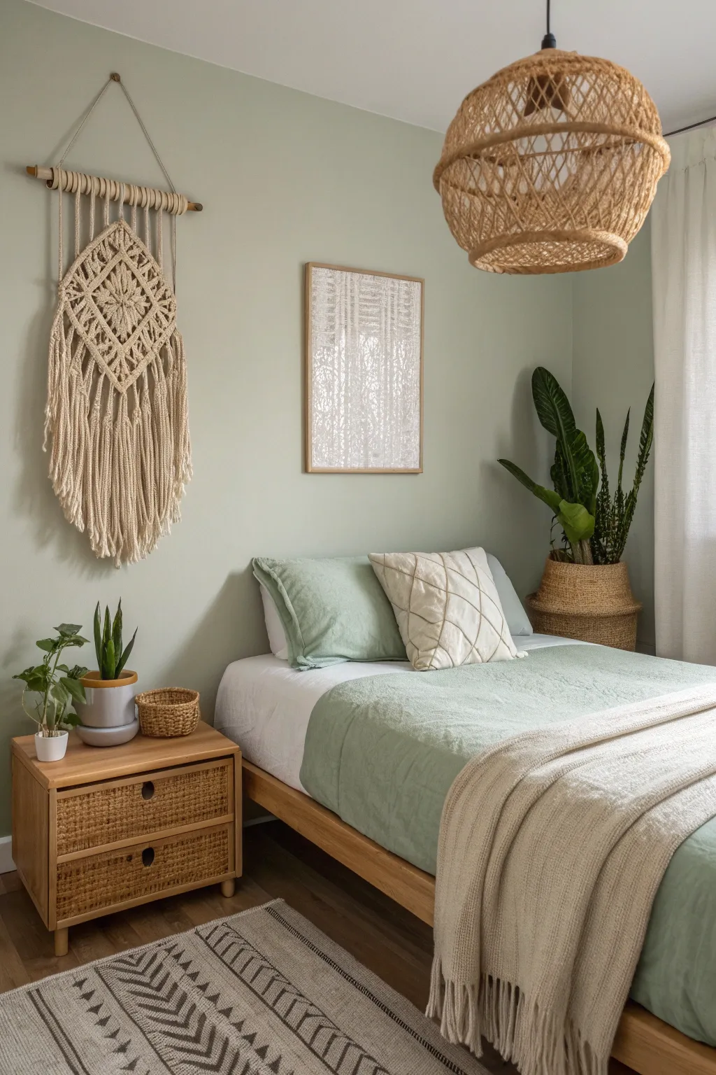 1 a serene dorm room with a balanced aesthetic