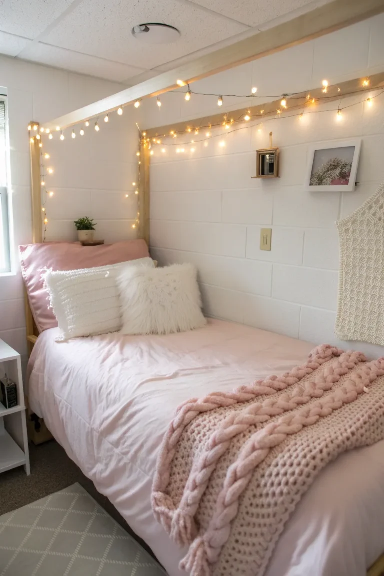 19 Pink and White Dorm Room Ideas That Look Fresh