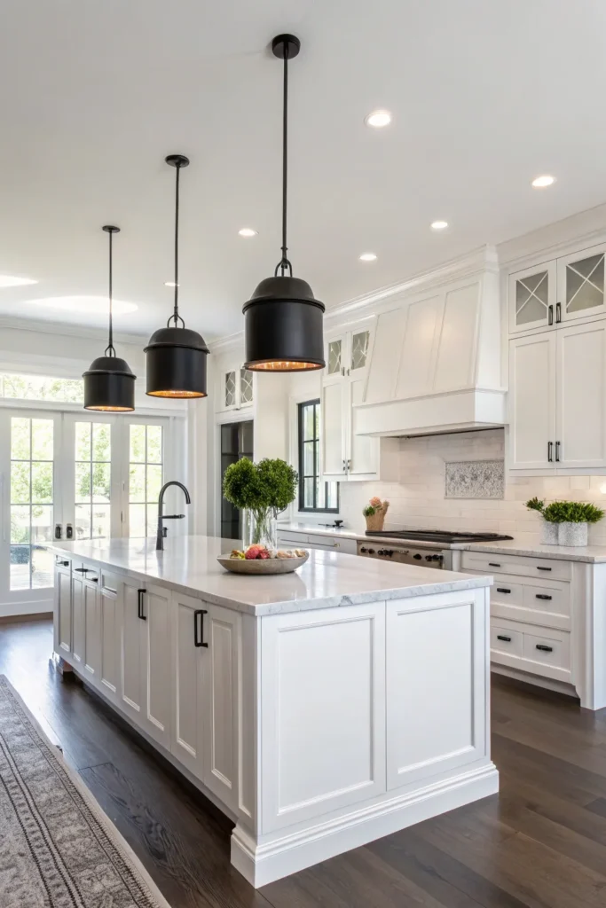 10 a contemporary kitchen with white cabinetry