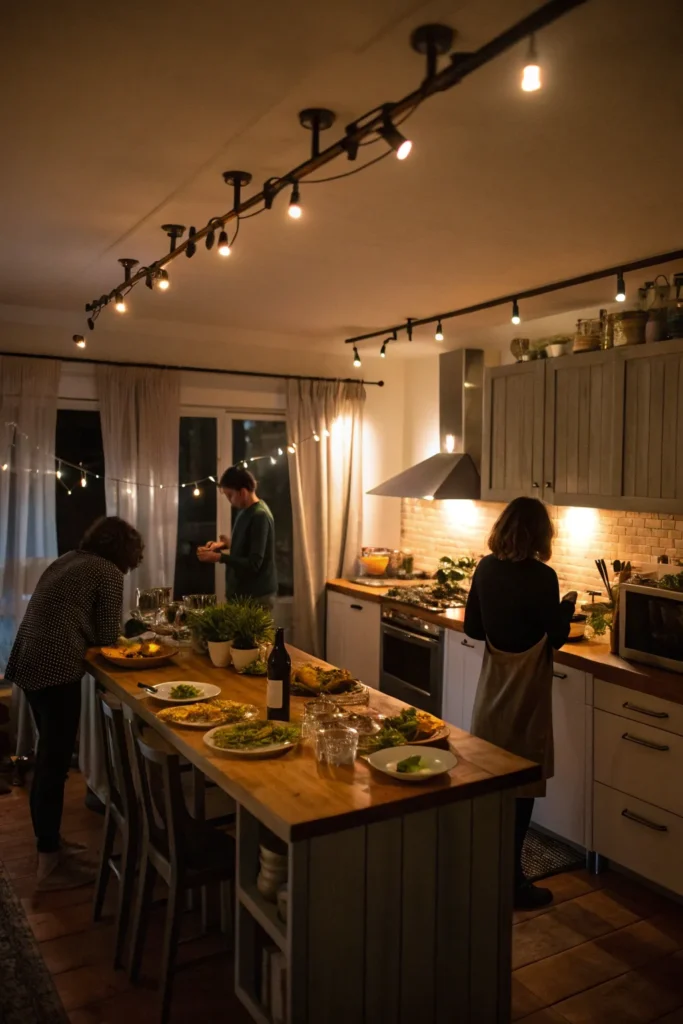 10 a cozy kitchen scene in the evening the trac