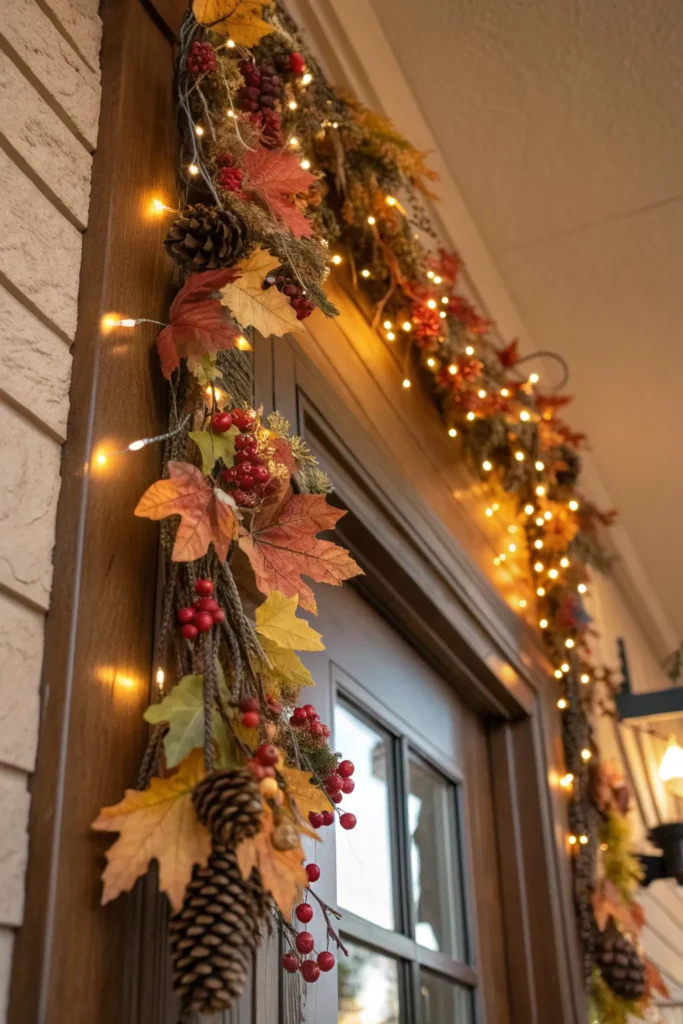 10 a fall garland draped gracefully over the top