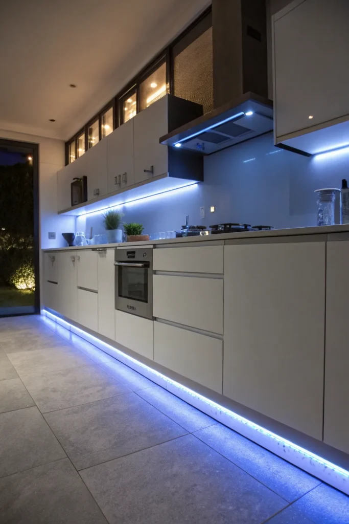 10 a modern kitchen at night cool white led str