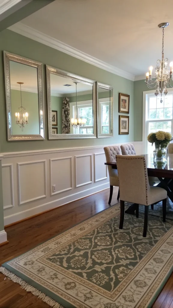 13 Dining Room Mirror Ideas to Brighten and Enlarge Your Space 10 a realistic dining room interior showing mirr