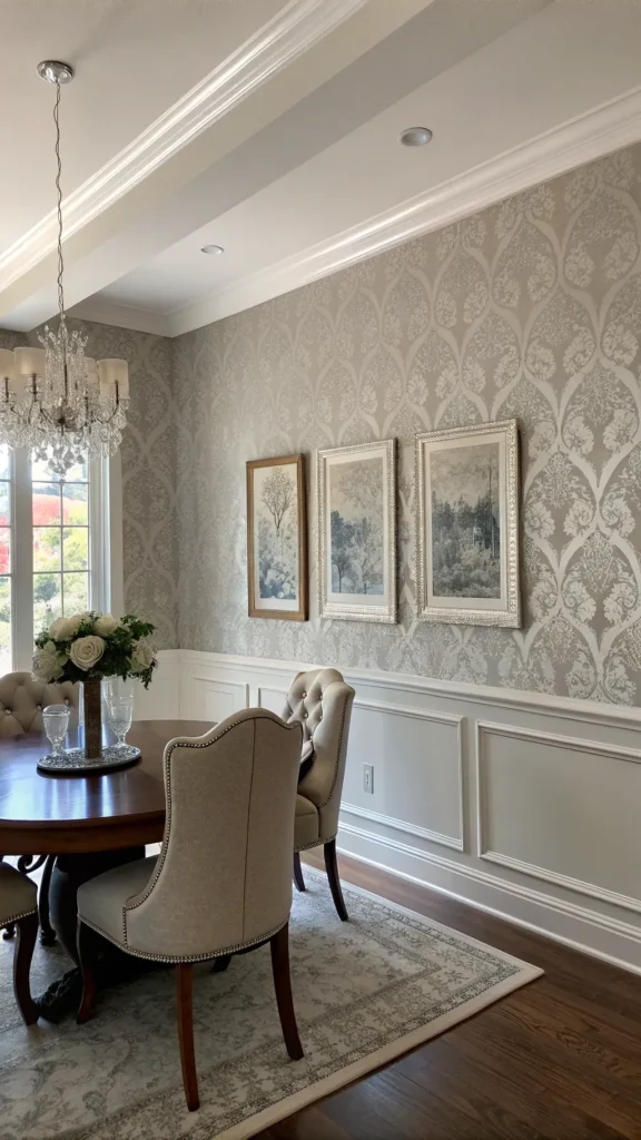 10 Dining Room Wallpaper Ideas That Make a Statement 10 a realistic elegant dining room with walls co
