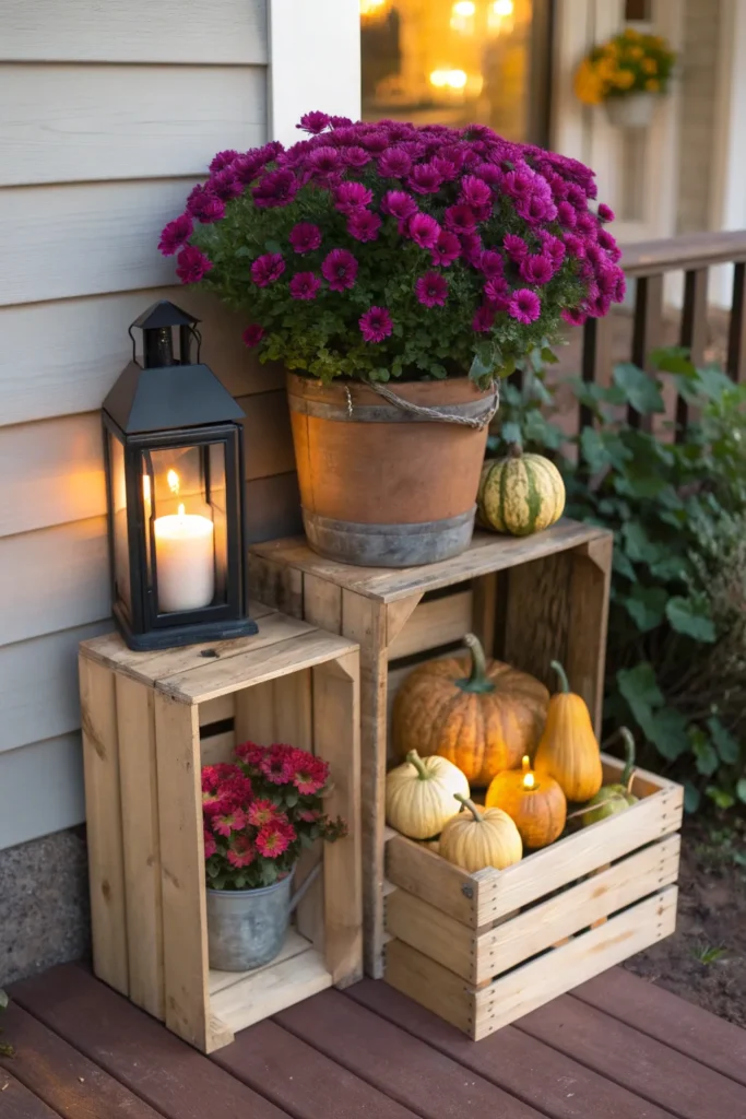 10 a small grouping of wooden crates on a porch