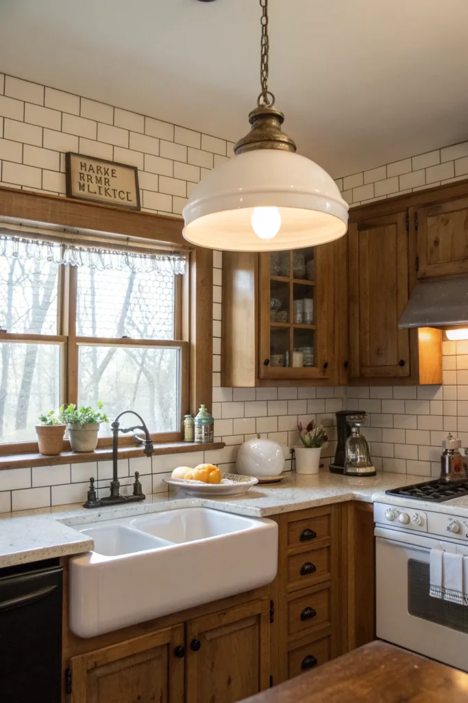 10 a vintage inspired kitchen with a subway tile