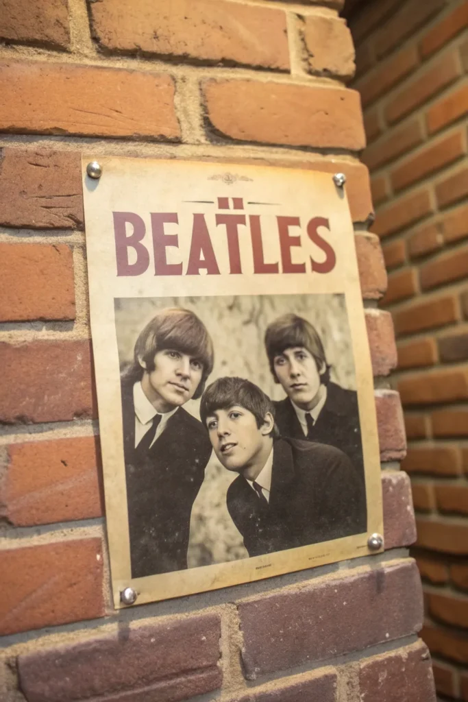 10 a vintage style beatles concert poster with a