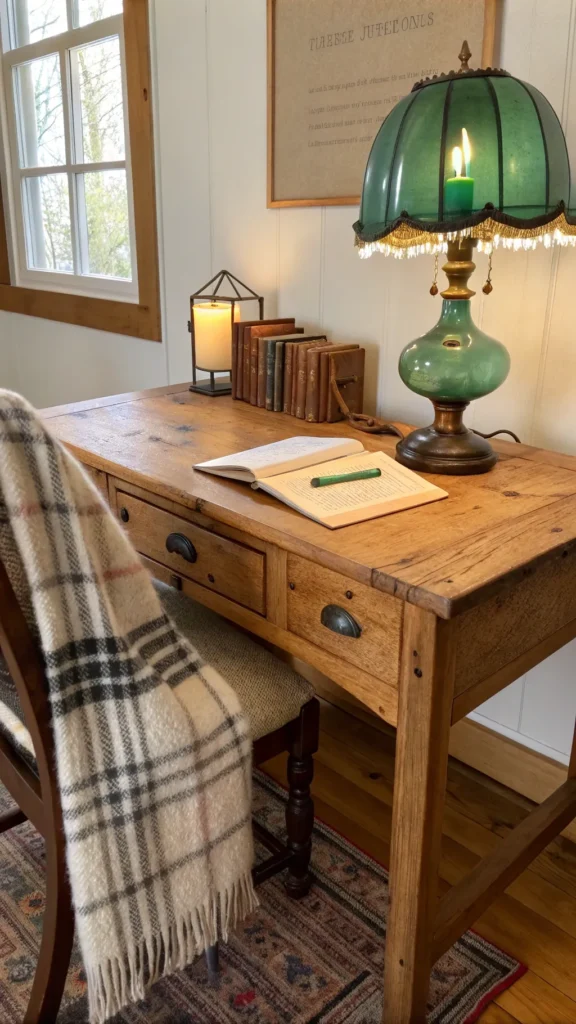 10 a warm and rustic wooden desk with character