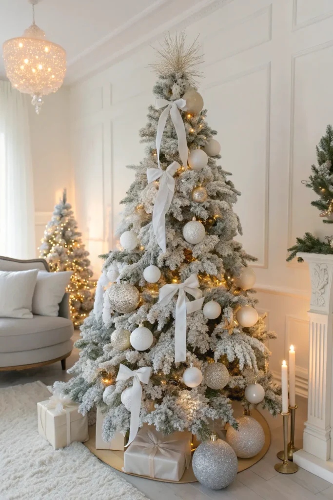 14 Christmas Tree Decorations to Make Your Tree Stand Out 10 all white christmas tree decorated with whit