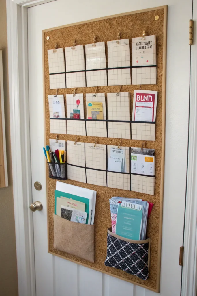 10 an organized door covered in a grid of peel a