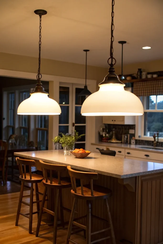 11 a cozy kitchen scene in the evening the isla