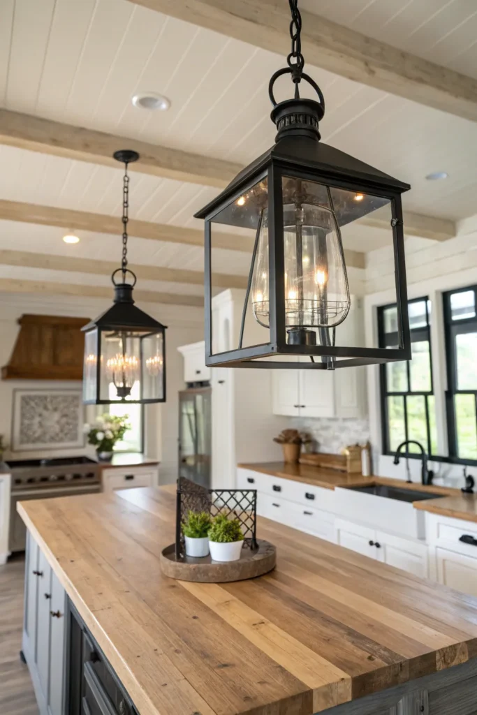 11 a farmhouse style kitchen with a butcher bloc