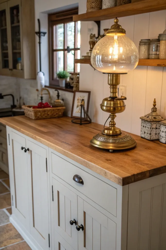 11 a farmhouse style kitchen with a wooden count