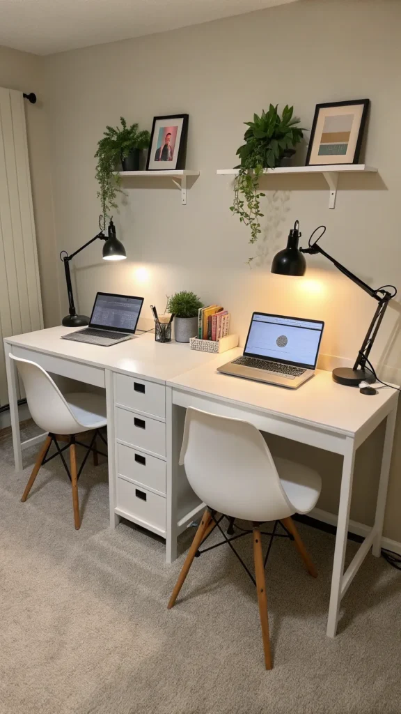 11 a harmonious double desk setup for roommates