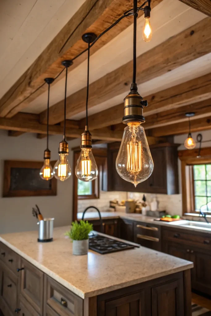 11 a rustic kitchen with a wooden beam ceiling