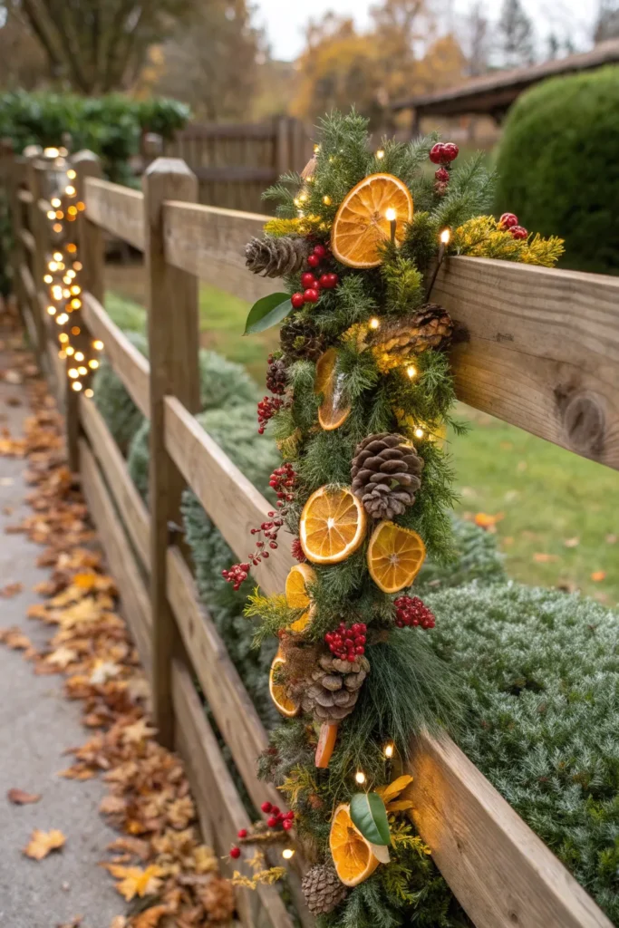 11 a rustic wooden fence adorned with a lush aut