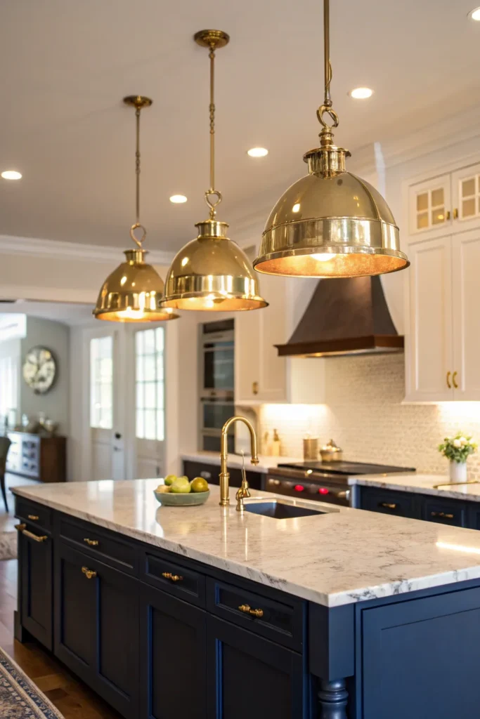 11 a warm inviting kitchen with navy blue cabin