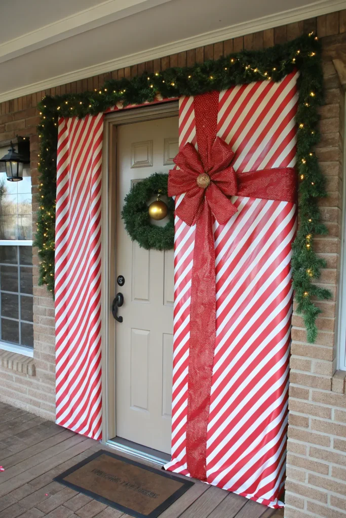 11 a whimsical christmas themed door that looks