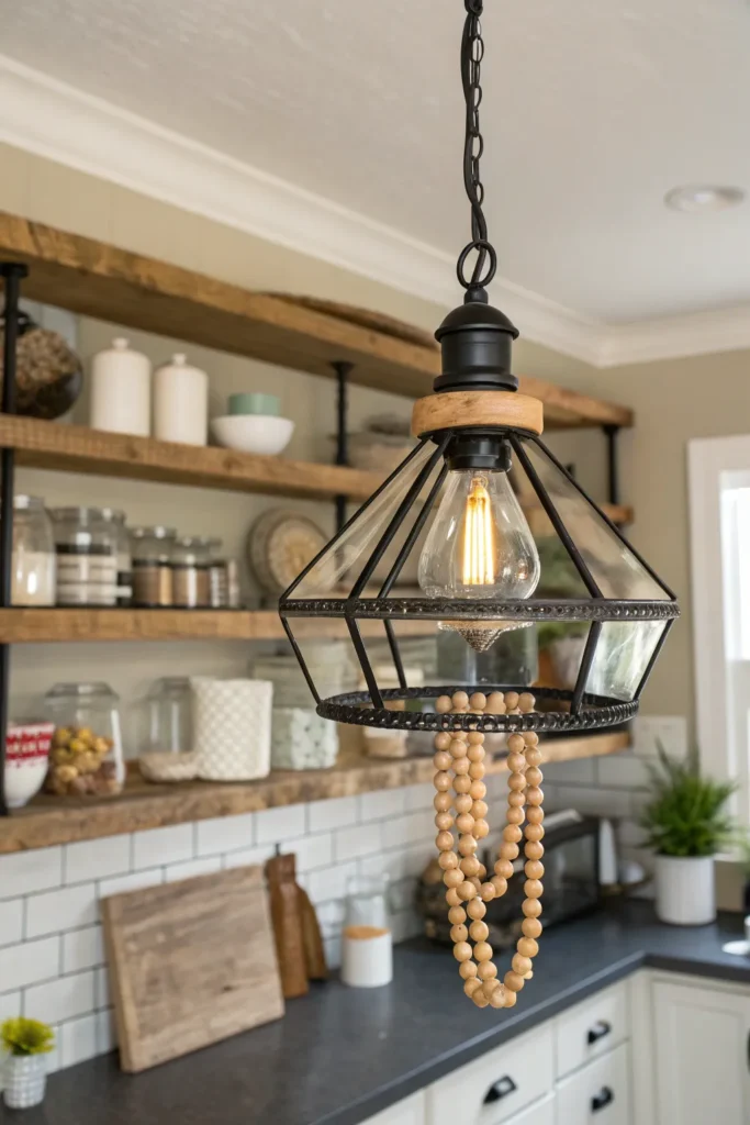 11 an eclectic kitchen with open shelving a mix