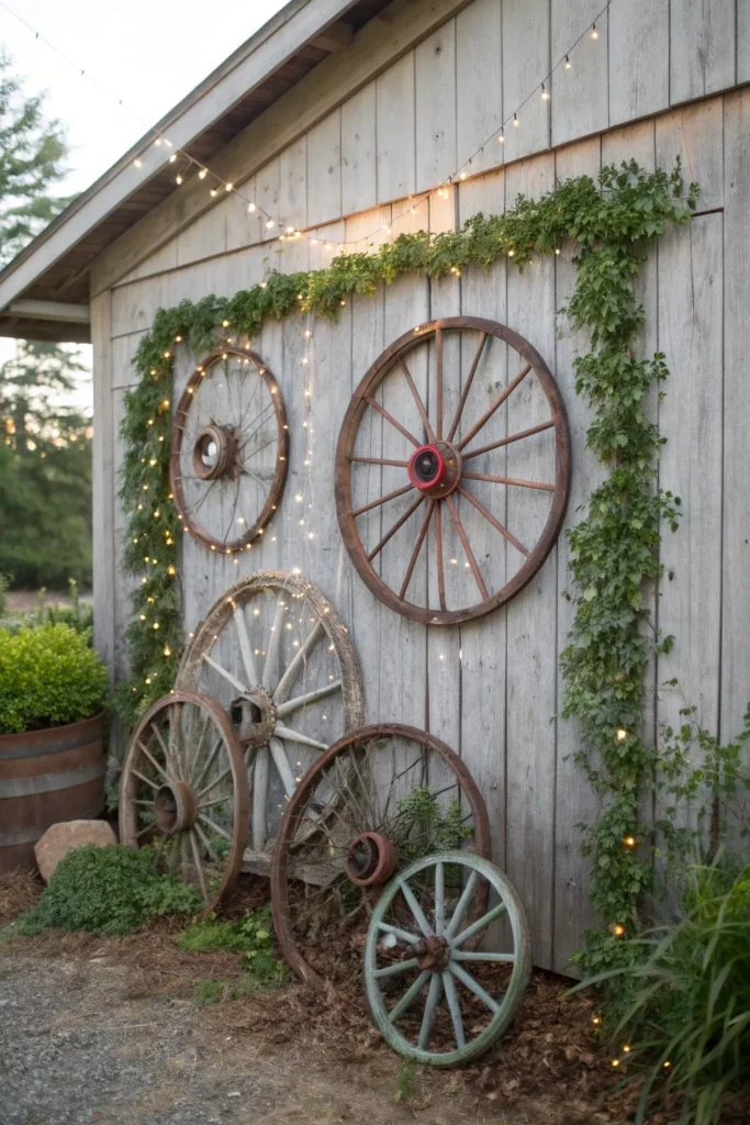 11 an outdoor barn wall transformed into rustic