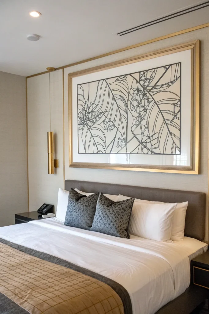 11 large framed wall art above dorm bed minimal