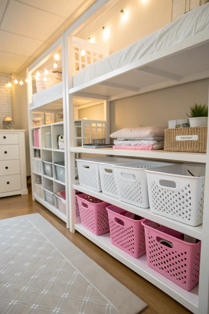 11 organized dorm shelves and under bed storage