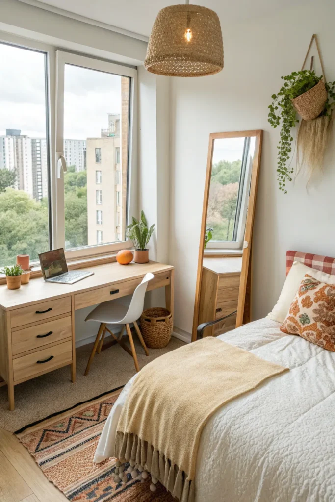 12 a bright and energetic dorm room flooded with