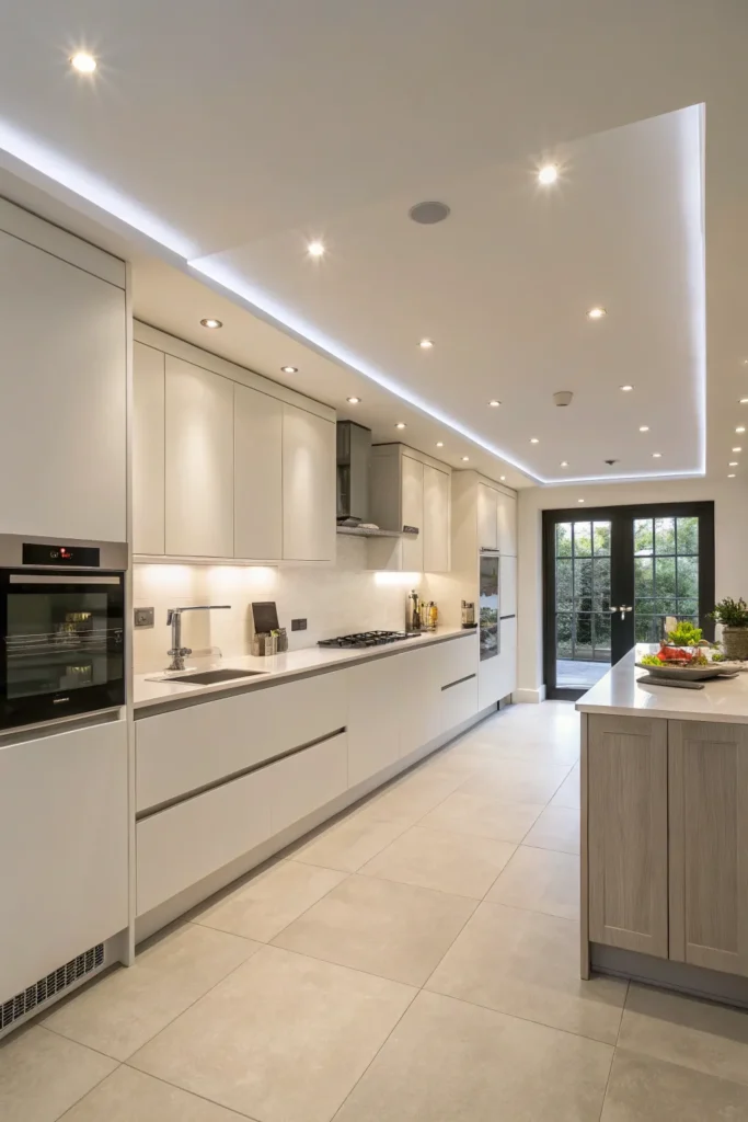 12 a clean minimalist kitchen a row of discree