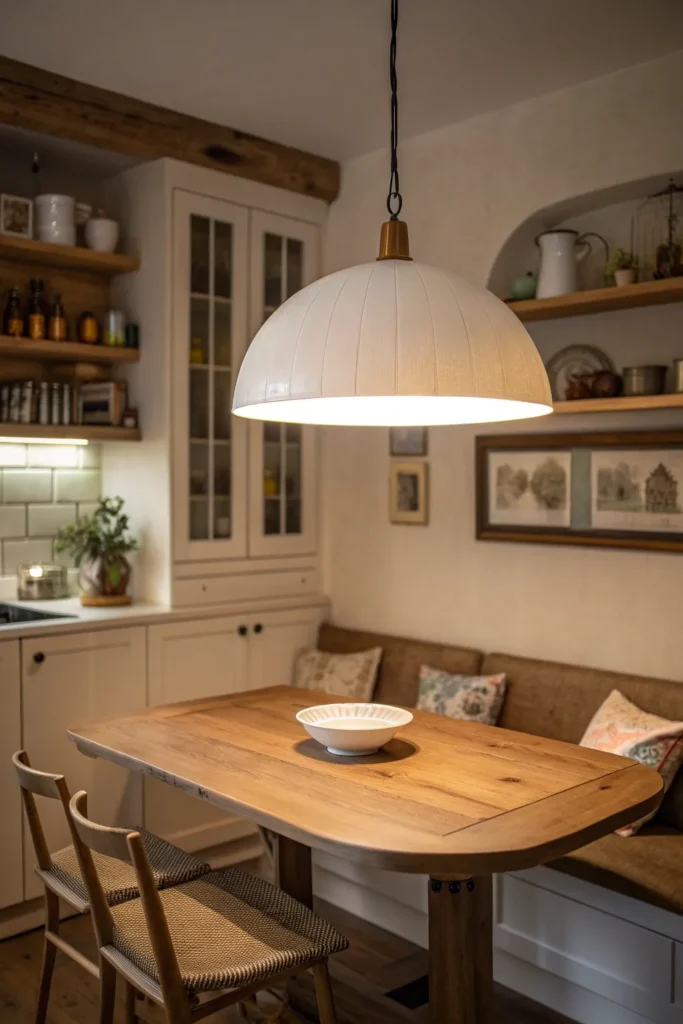 12 a cozy kitchen nook with a wooden table a si