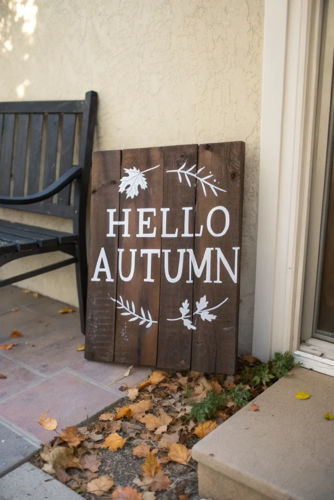 12 a hand painted wooden sign leaning against th
