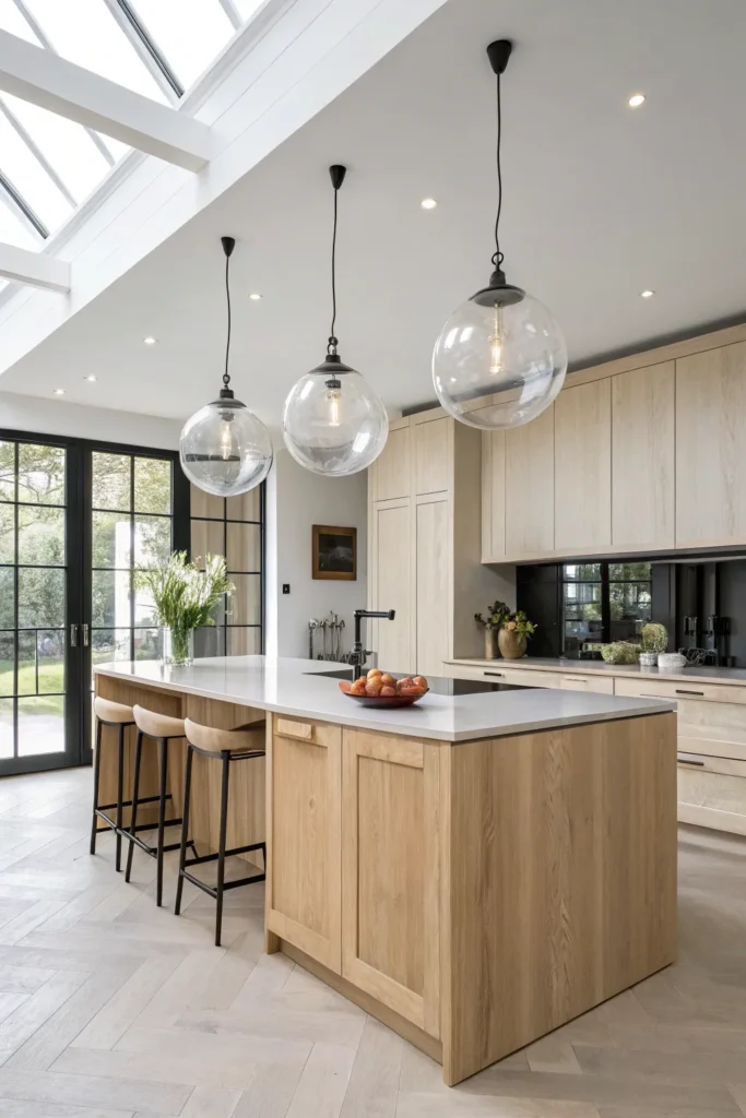 12 a sleek scandinavian style kitchen a row of