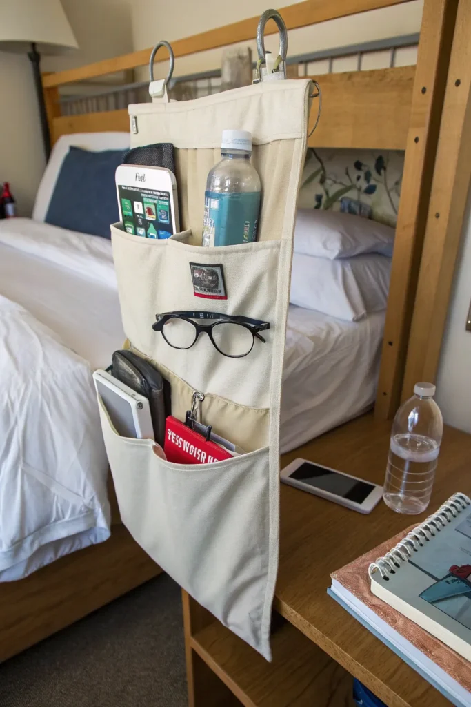 12 dorm bedside caddy hanging fabric caddy on