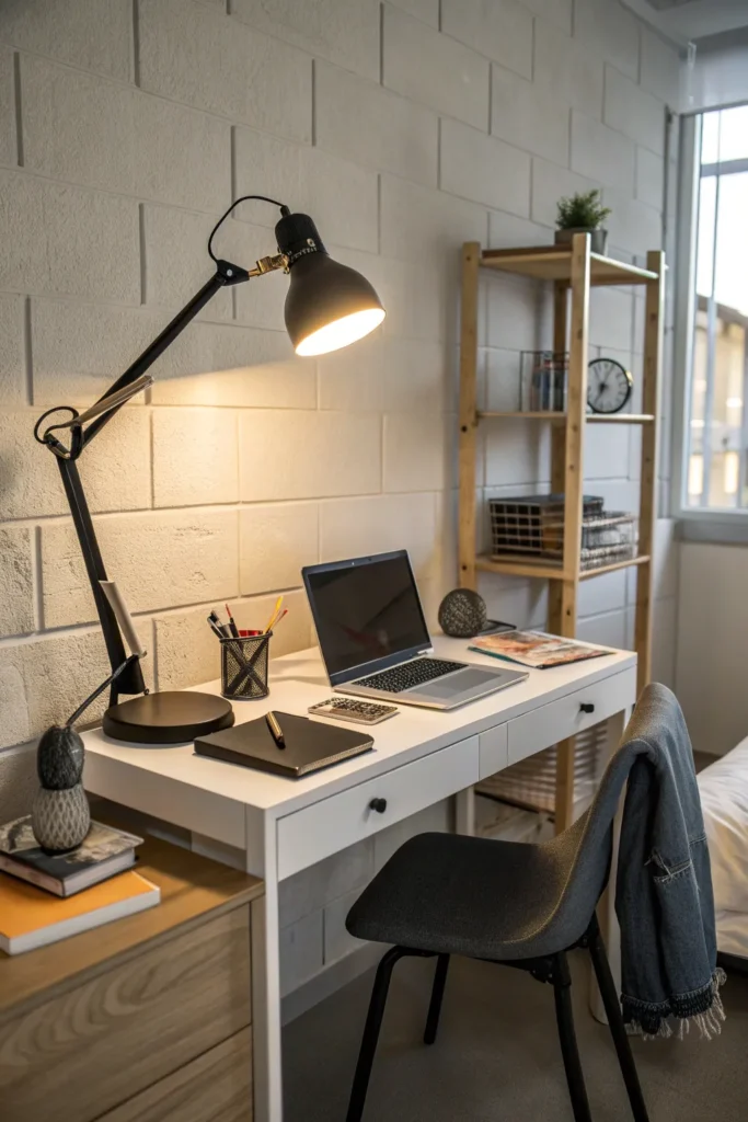 12 dorm desk with statement lamp industrial st
