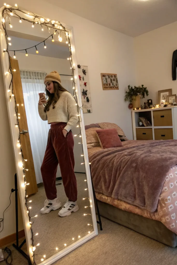 12 floor length mirror a stylish dorm with a flo